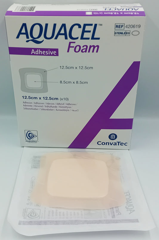 Aquacel Foam Adhesive Dressings 12.5cm x 12.5cm - Box of 10 | Sterile Wound Care
