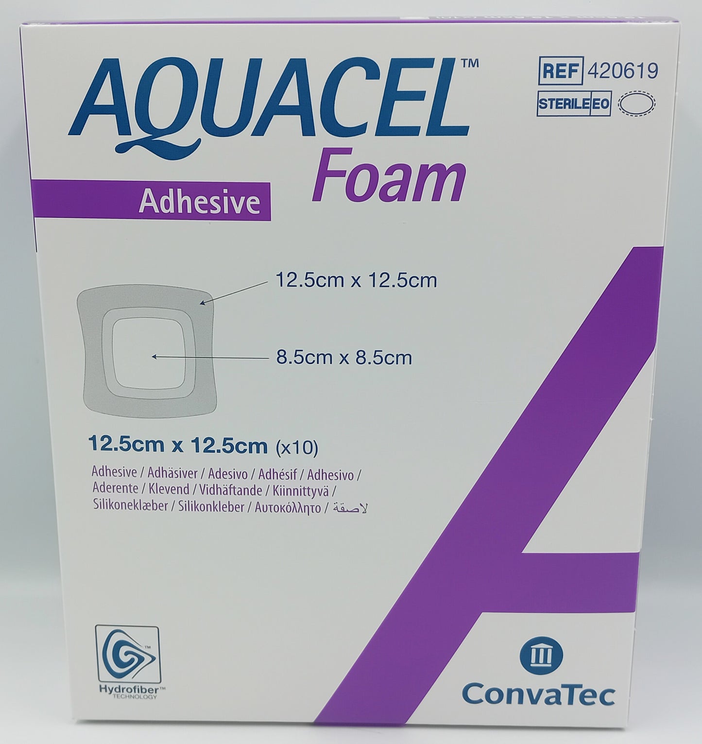 Aquacel Foam Adhesive Dressings 12.5cm x 12.5cm - Box of 10 | Sterile Wound Care
