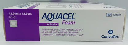 Aquacel Foam Adhesive Dressings 12.5cm x 12.5cm - Box of 10 | Sterile Wound Care