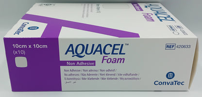 Aquacel Foam Non-Adhesive Dressings 10cm x 10cm - Box of 10 | Sterile Wound Care