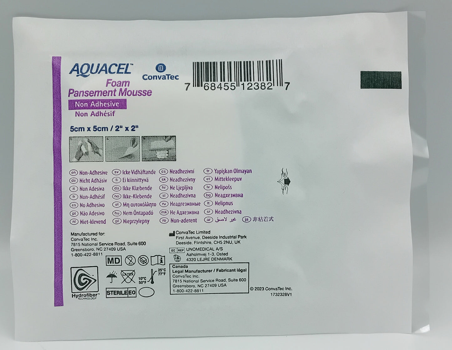 AQUACEL Foam Non-Adhesive Dressings 5cm x 5cm – Box of 10