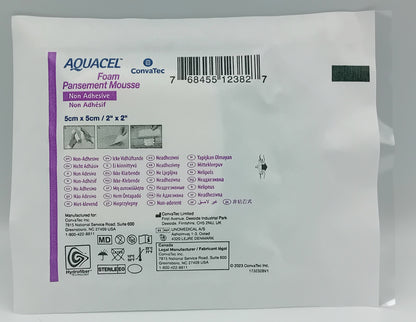 AQUACEL Foam Non-Adhesive Dressings 5cm x 5cm – Box of 10