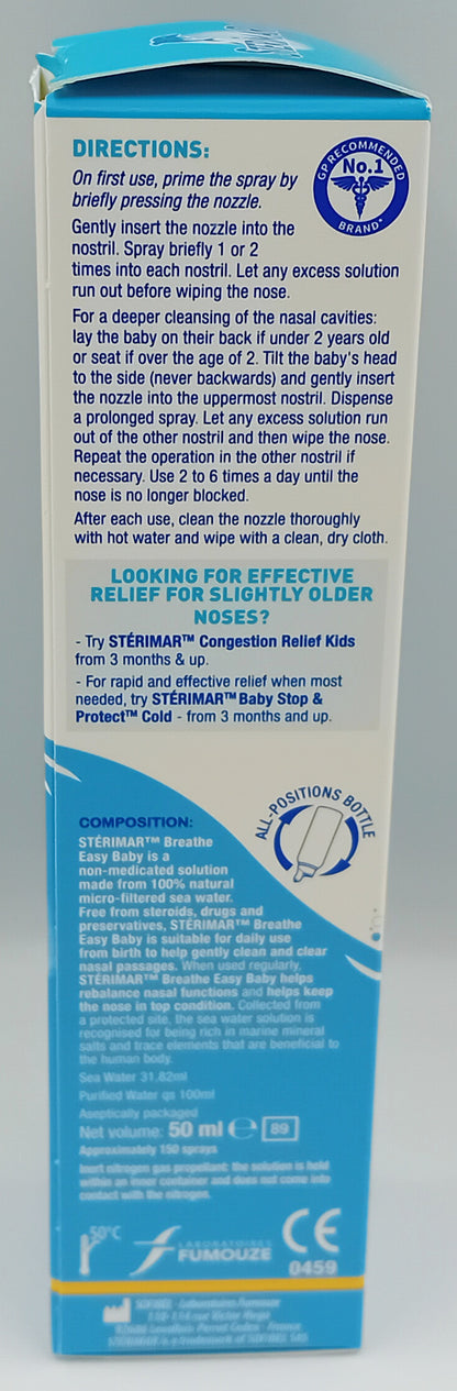 Sterimar Baby Breathe Easy Nasal Spray 50ml – Gentle Relief for Blocked Noses