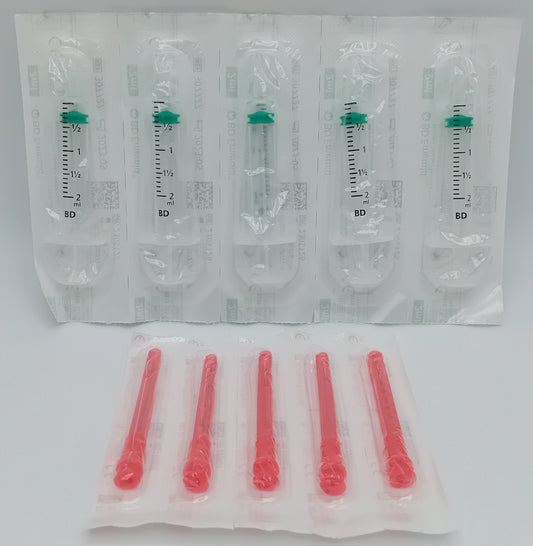 BD Syringe (Pack of 5) + BD Ink Fill Disposable Tools (Pack of 5)