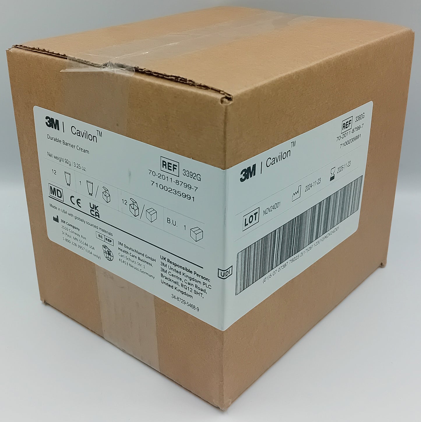 Cavilon Durable Barrier Cream 92g – Box of 12 Tubes