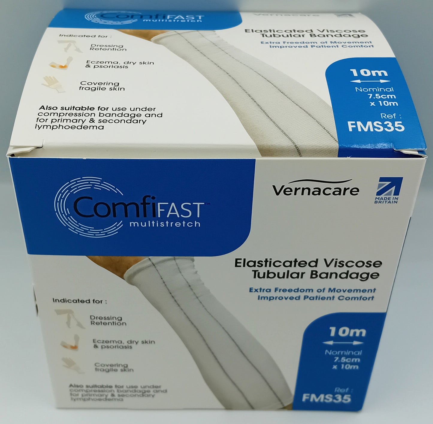 Comfifast Elasticated Viscose Tubular Bandage – Blue 7.5cm x 10m