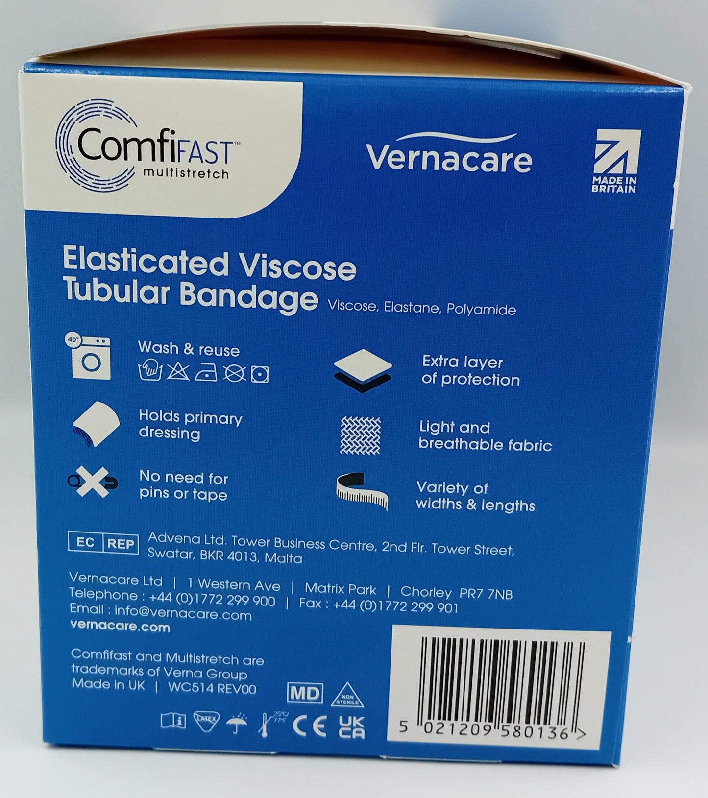 Comfifast Elasticated Viscose Tubular Bandage – Blue 7.5cm x 10m