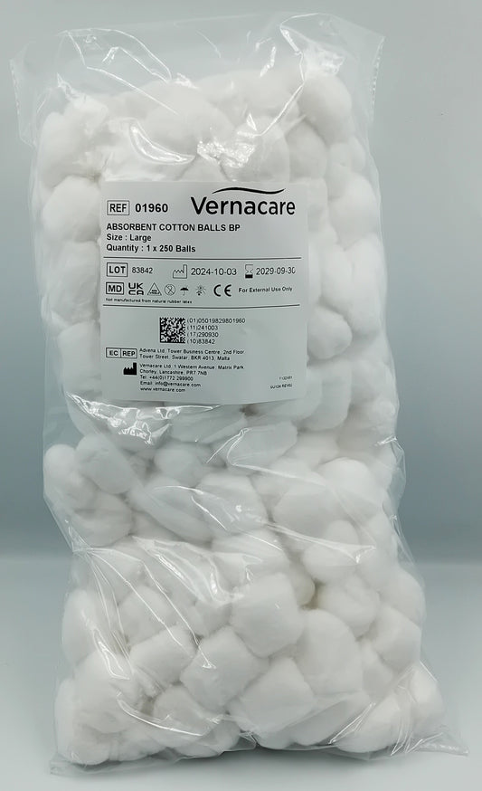 Cotton Wool Balls – Large Size (Box of 250)