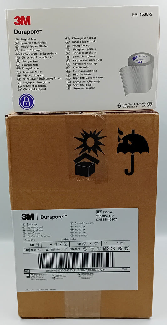 Durapore Surgical Tape – 5cm x 9.14m – Case of 10 Boxes (60 Rolls Total)