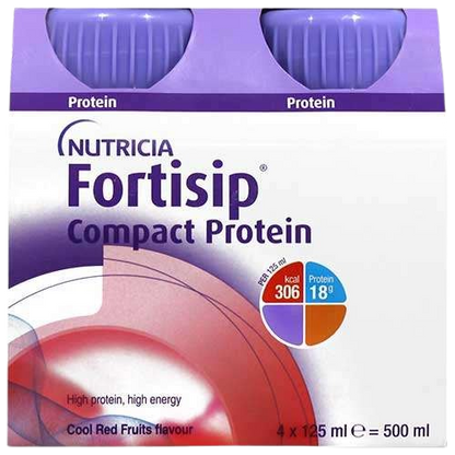 Fortisip Compact Protein Cool Red Fruits 125ml Pack of 4 | Nutrition