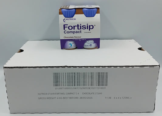 Fortisip Compact – Chocolate Flavour – 125ml Bottles – Case of 24