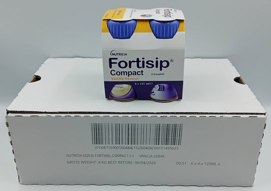 24x Case of Fortisip Compact Vanilla 125ml - Nutritional Supplement