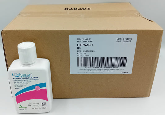 Hibiwash Antimicrobial Skin Cleanser 125ml – Case of 20 Bottles
