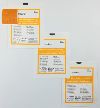 Pack of 10 Inadine Dressings - Non-Adherent Pads for Wound Care & Infection Prevention | Sterile Pads | Infection Management