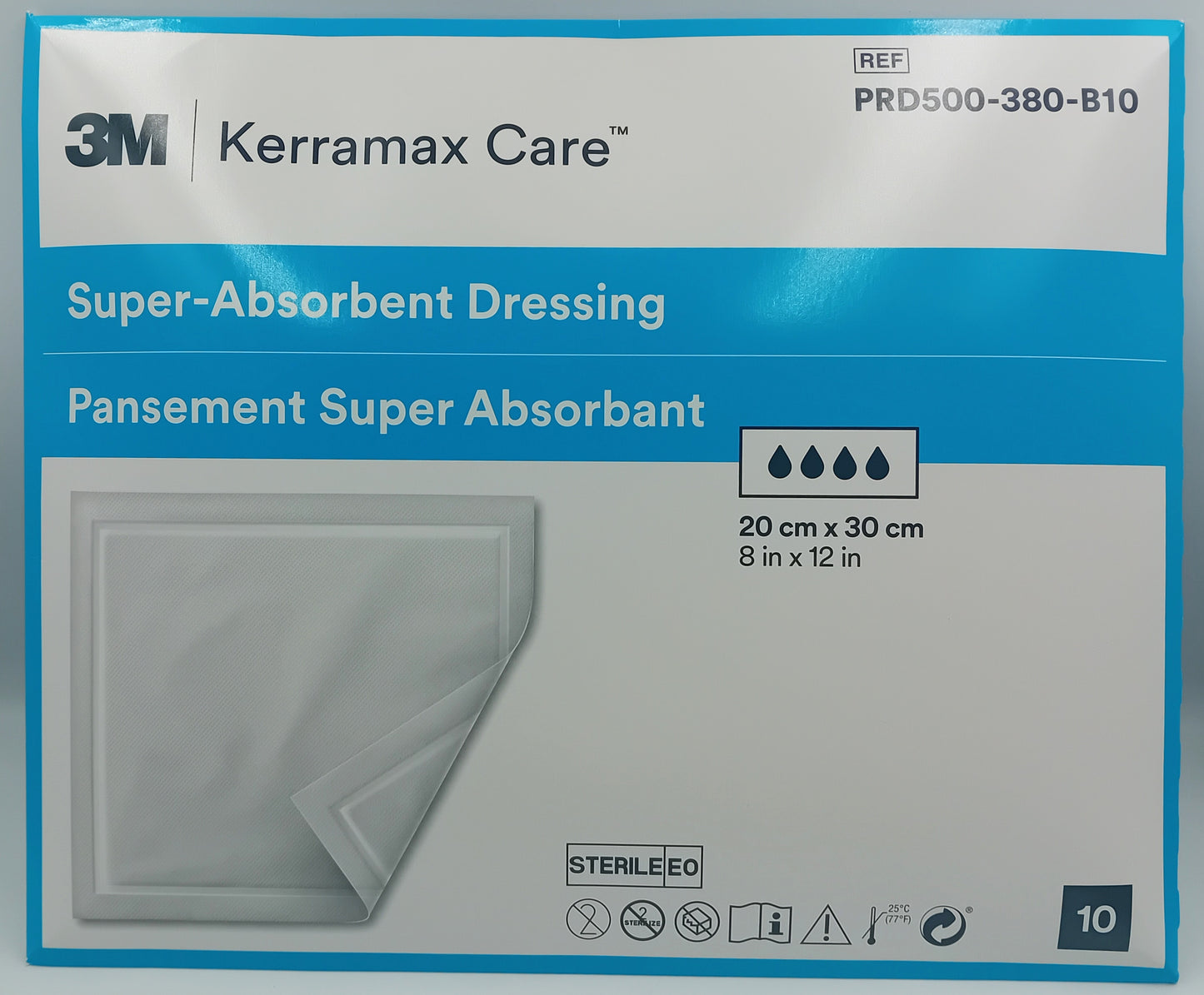 Kerramax Absorbent Dressing Pads 20cm x 30cm - Pack of 10 | Sterile Wound Care