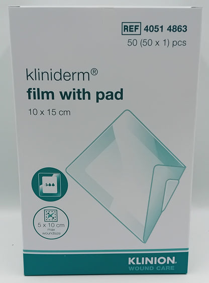 Kliniderm Film & Pad Dressings – Box of 50 (Multiple Sizes Available)