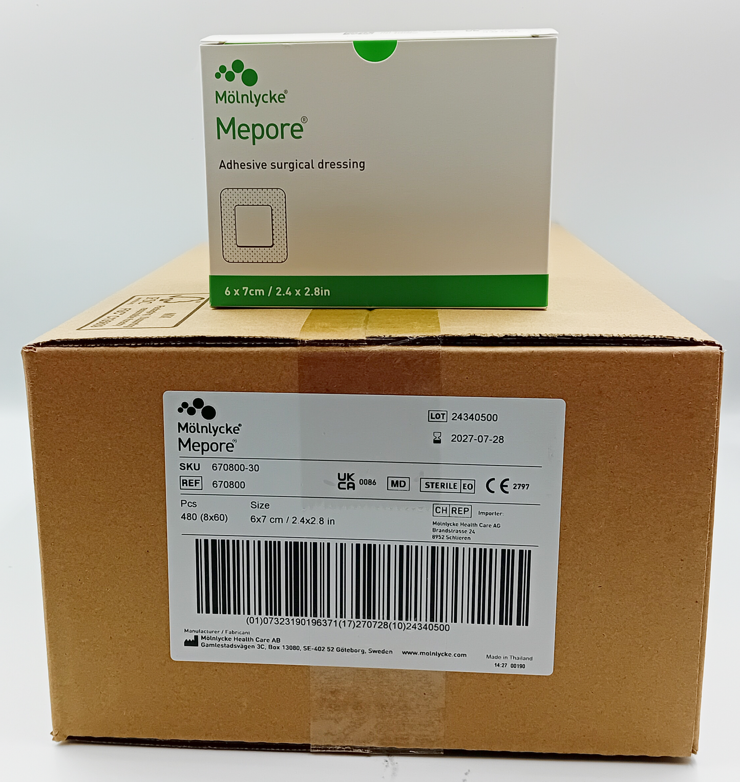 Mepore Self-Adhesive Wound Dressings 6cm x 7cm – Box of 60 (Case of 8 Boxes / 480 Dressings)