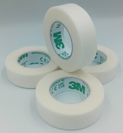 Micropore White Surgical Tape 1.25cm x 9.1m – Pack of 4 Rolls – 3M Adhesive Tape