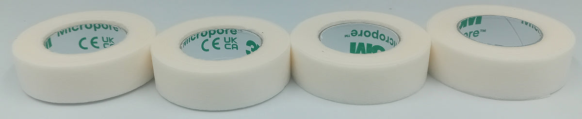 Micropore White Surgical Tape 1.25cm x 9.1m – Pack of 4 Rolls – 3M Adhesive Tape