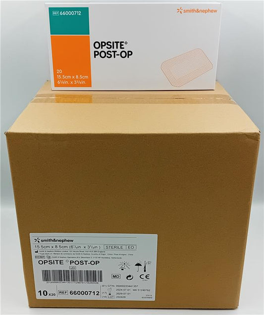 Opsite Transparent Film Dressing 15.5cm x 8.5cm – Box of 20 (Case of 10 Boxes / 200 Dressings)