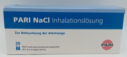 Pari NaCl 2.5ml Sterile Saline Solution - Box of 20 Ampoules