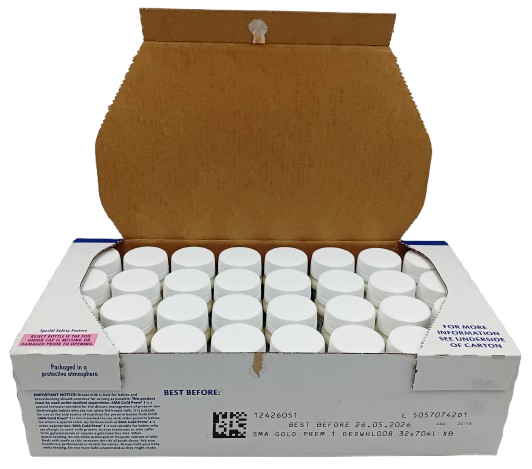 SMA Gold Prem 1 – 70ml Ready-to-Feed Bottles – Box of 32