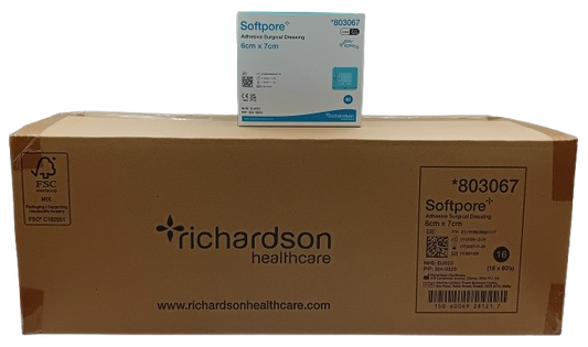 Softpore Adhesive Dressing – 6cm x 7cm – Box of 60 – Case of 16