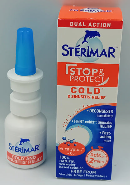 Sterimar Stop & Protect Cold & Sinus Relief Nasal Spray 20ml – Fast Congestion Relief