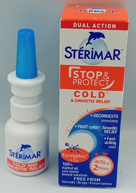 Sterimar Stop & Protect Cold & Sinus Relief Nasal Spray 20ml – Fast Congestion Relief