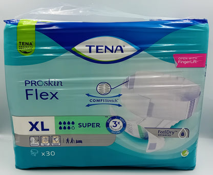 TENA Flex ProSkin Super XL – Pack of 30 Incontinence Briefs