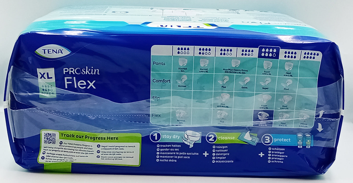 TENA Flex ProSkin Super XL – Pack of 30 Incontinence Briefs