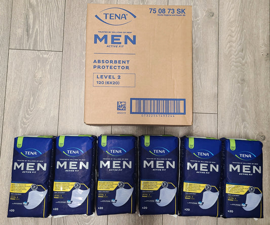 Tena Men Level 2 Case of 120 Pads