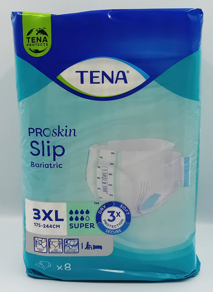 TENA ProSkin Slip Super Bariatric XXXL – Pack of 8 Incontinence Briefs