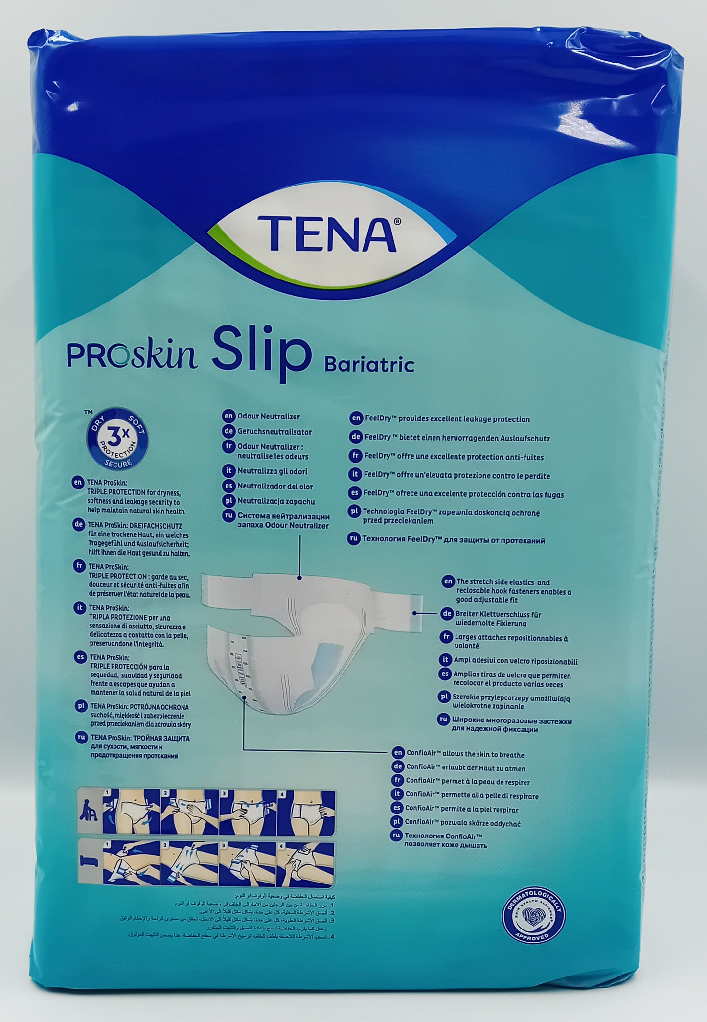 TENA ProSkin Slip Super Bariatric XXXL – Pack of 8 Incontinence Briefs