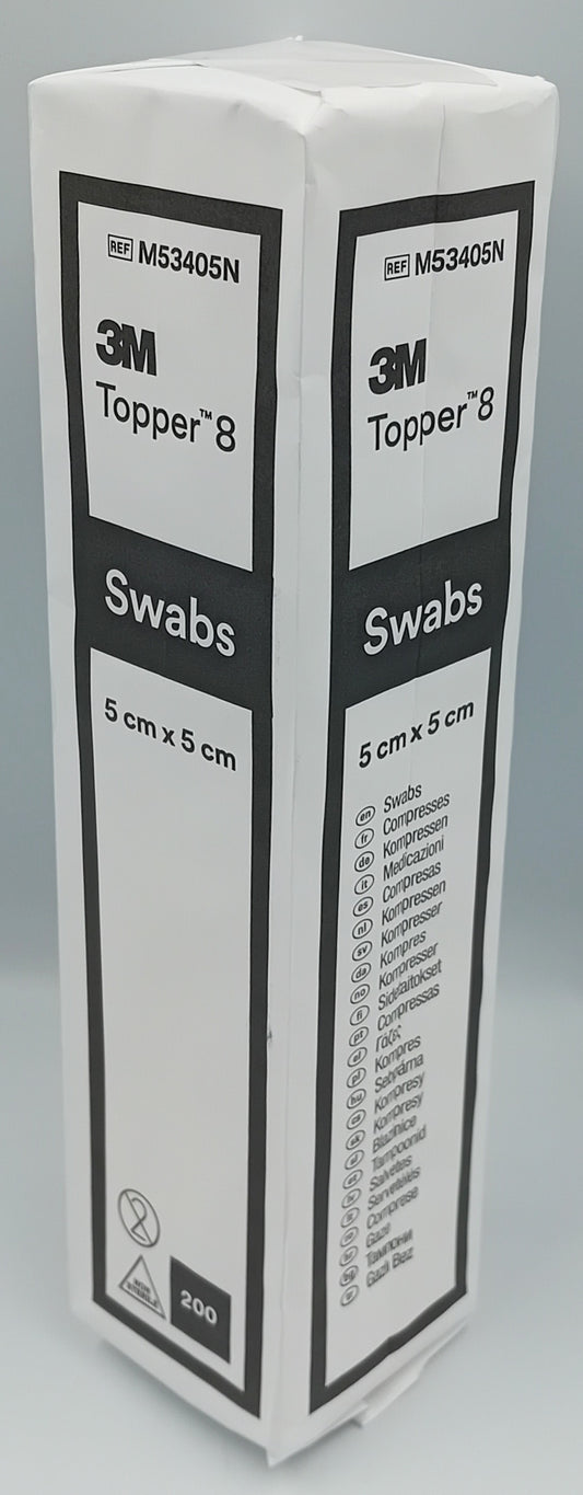 Topper 8 Non-Sterile Swabs – 5cm x 5cm – Pack of 200
