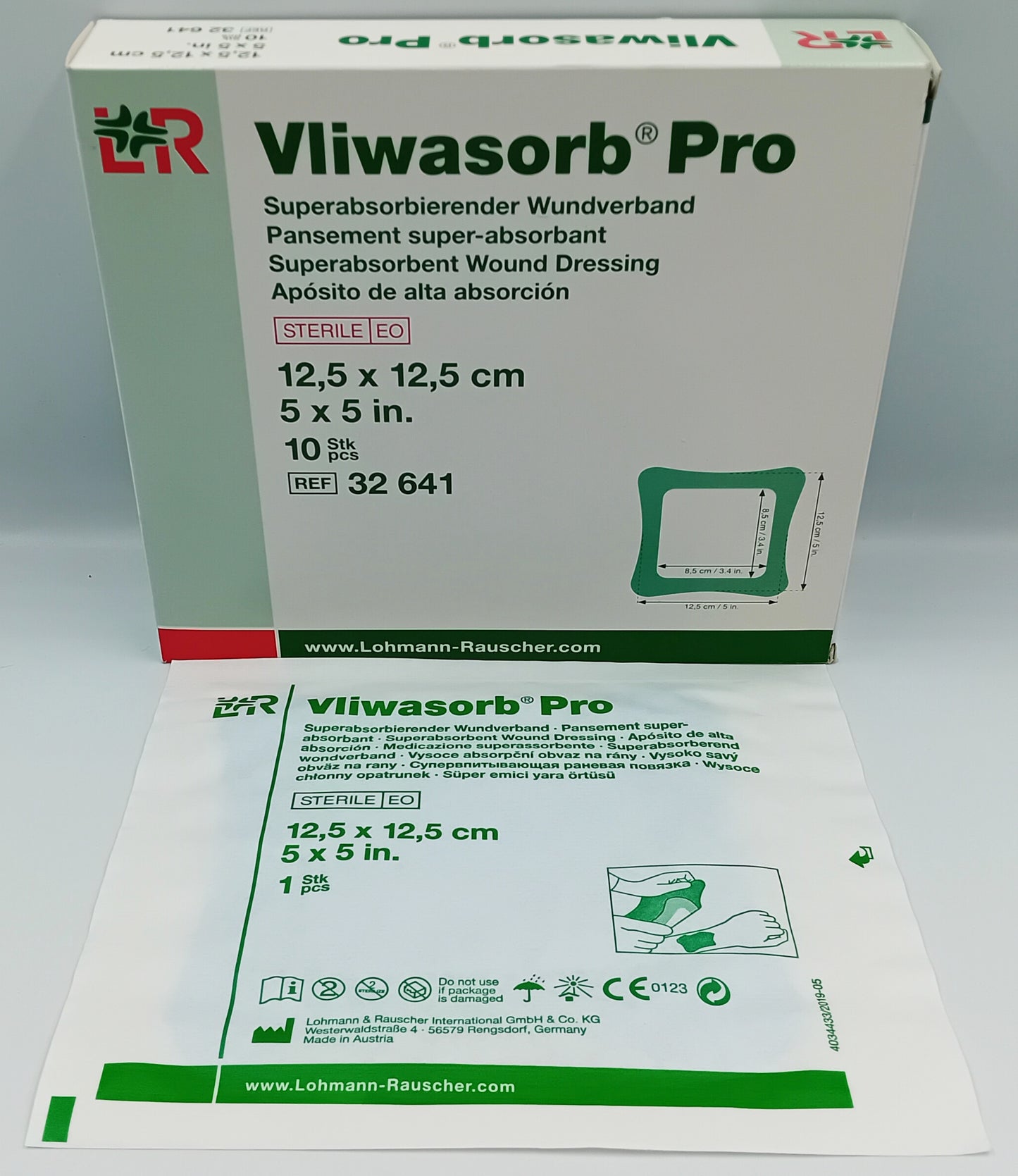 Vliwasorb Pro Dressings 12.5 x 12.5cm – 10 Pack